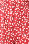 Elsie Red Floral Short Sleeved Romper fabric | Boutique 1861