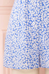 Elsie Sky Blue Floral Short Sleeved Romper short | Boutique 1861