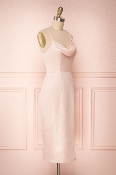 Elvan Petal Pink Glitter Fitted Cocktail Dress | Boutique 1861