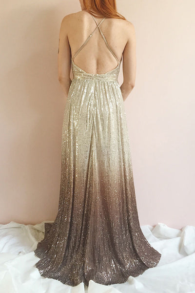 Emerentine Taupe | Sequin Gown