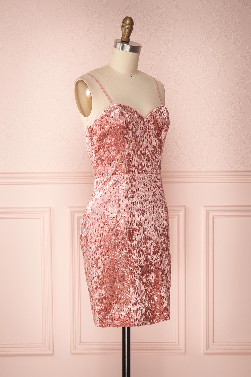 Emilyn | Pink Velvet Dress