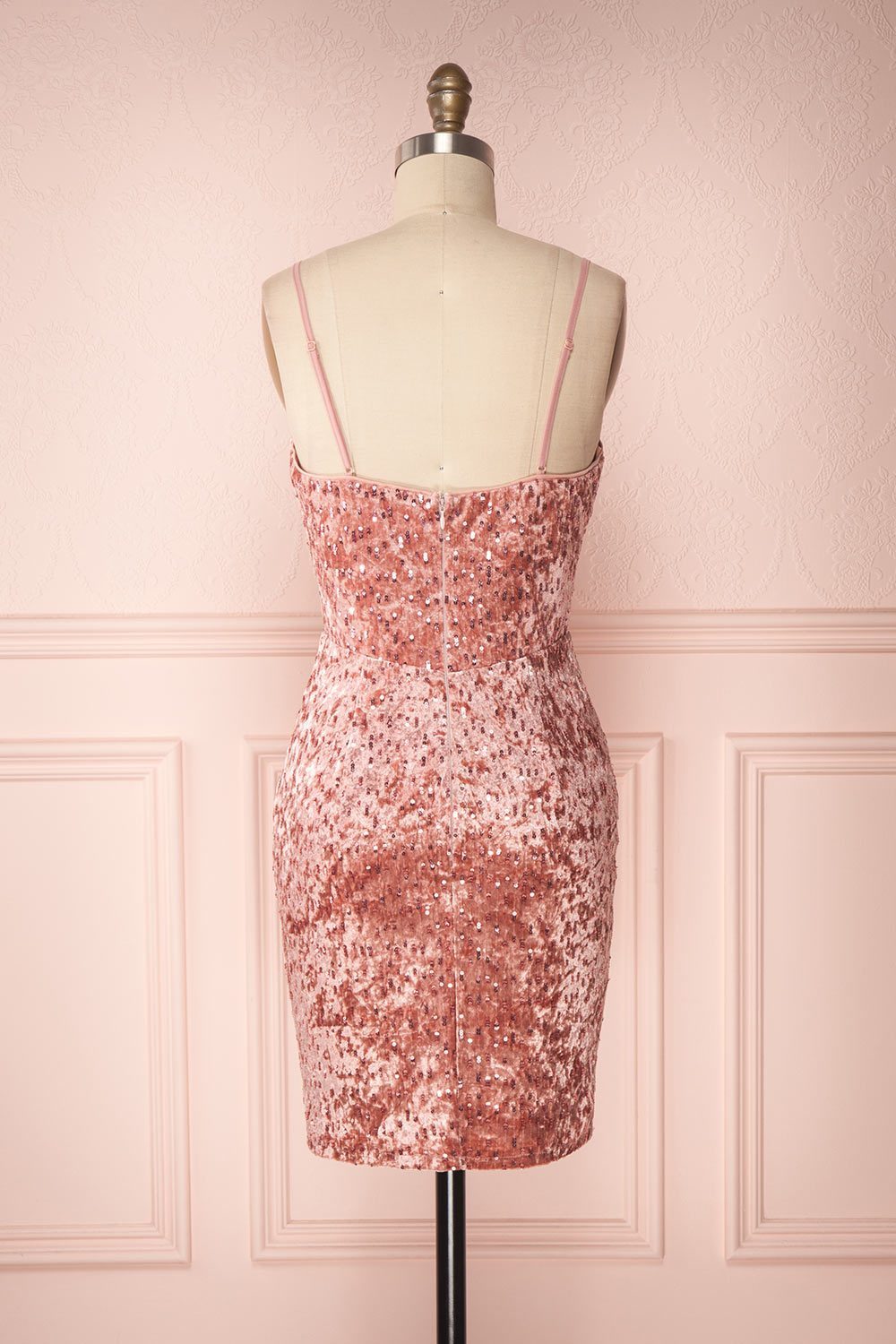 Emilyn | Pink Velvet Dress