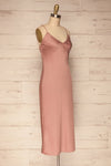 Enea Mauve Dusty Pink Satin Midi Slip Dress | La Petite Garçonne side view