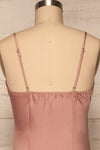 Enea Mauve Dusty Pink Satin Midi Slip Dress | La Petite Garçonne back close-up