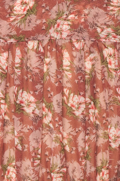 Erasma Pink Floral Chiffon Crop Top | Boutique 1861 fabric detail