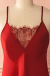 Erich Passion Red Satin & Lace Slip Dress | Boutique 1861