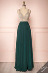Eridani Émeraude Green A-Line Gown w/ Crystals | Boutique 1861 front view