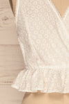 Erithrai White Embroidered V-Neck Top | La Petite Garçonne 7