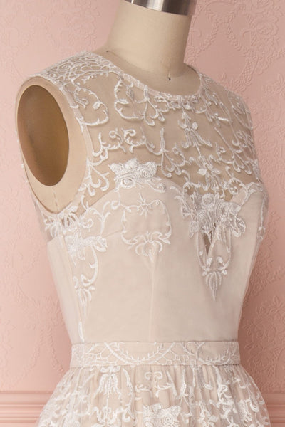 Ermanda | Beige and White Bridal Dress