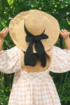 Eroute Large Straw Hat w/ Black Ribbon | Boutique 1861 back view