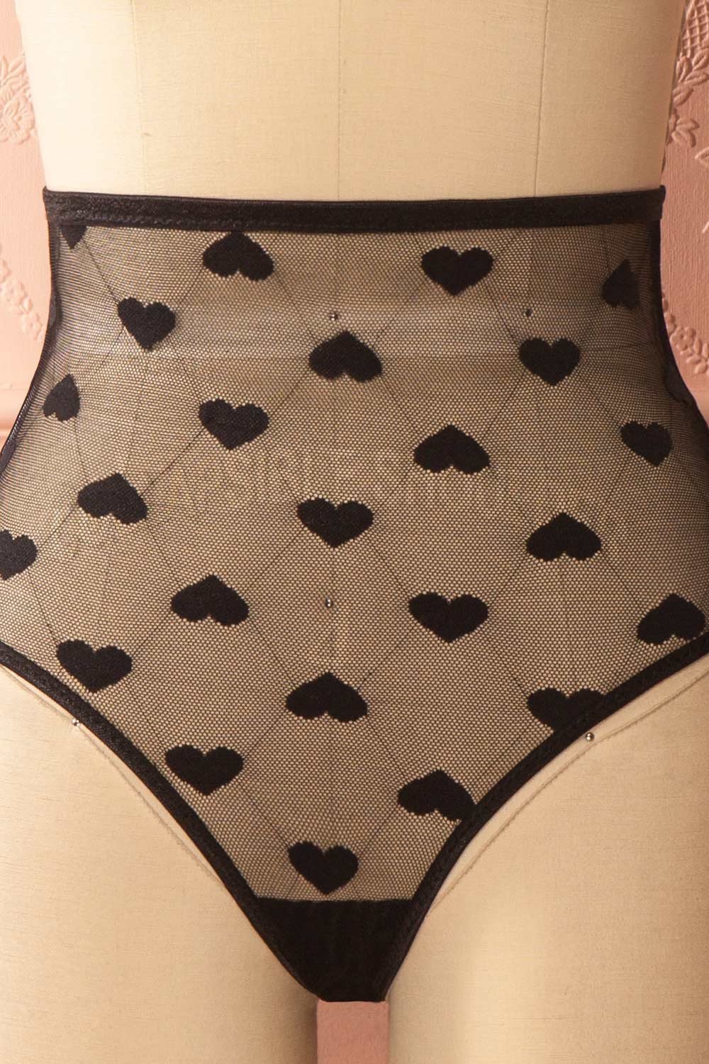 Ersi Black Heart Mesh High-Waist Panties | Boutique 1861