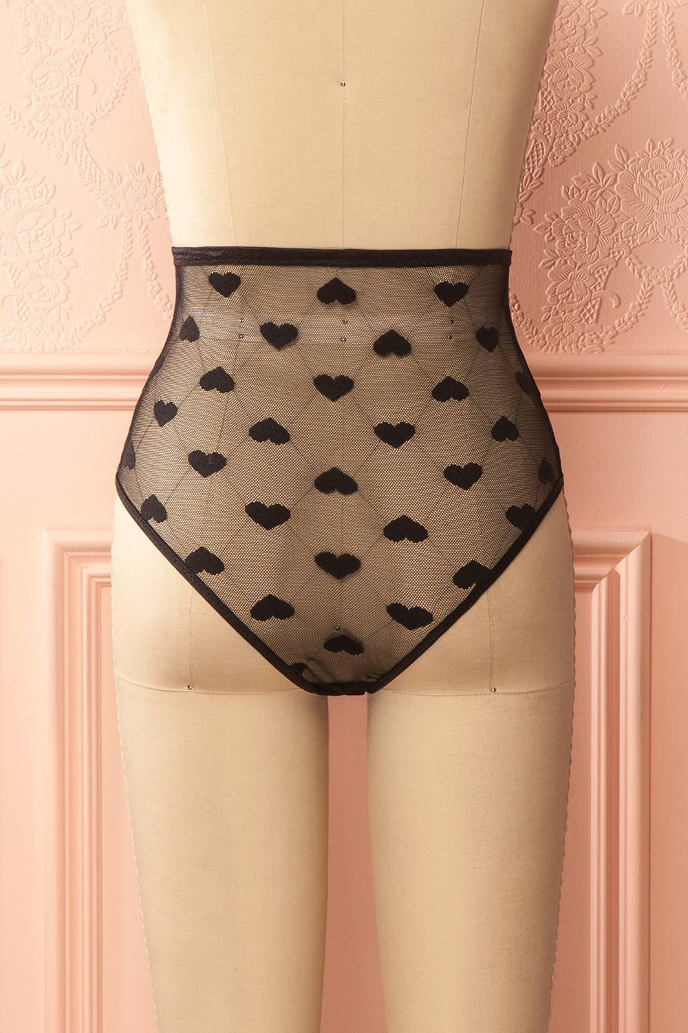 Ersi Black Heart Mesh High-Waist Panties | Boutique 1861