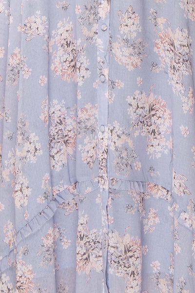 Espella Lilac Floral Buttoned Maxi Dress | Boutique 1861 fabric