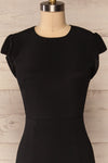 Essen Black Short Sleeve Maxi Dress | La petite garçonne front close-up
