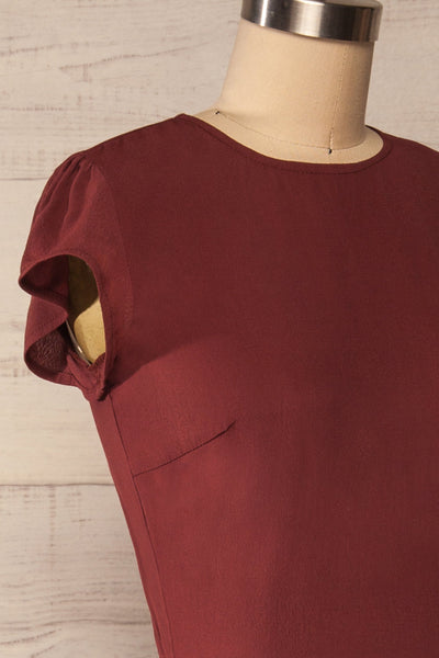 Essen Black Short Sleeve Maxi Dress | La petite garçonne side close-up