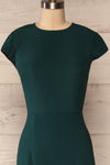 Essen Teal Green Short Sleeve Maxi Dress | La petite garçonne front close-up