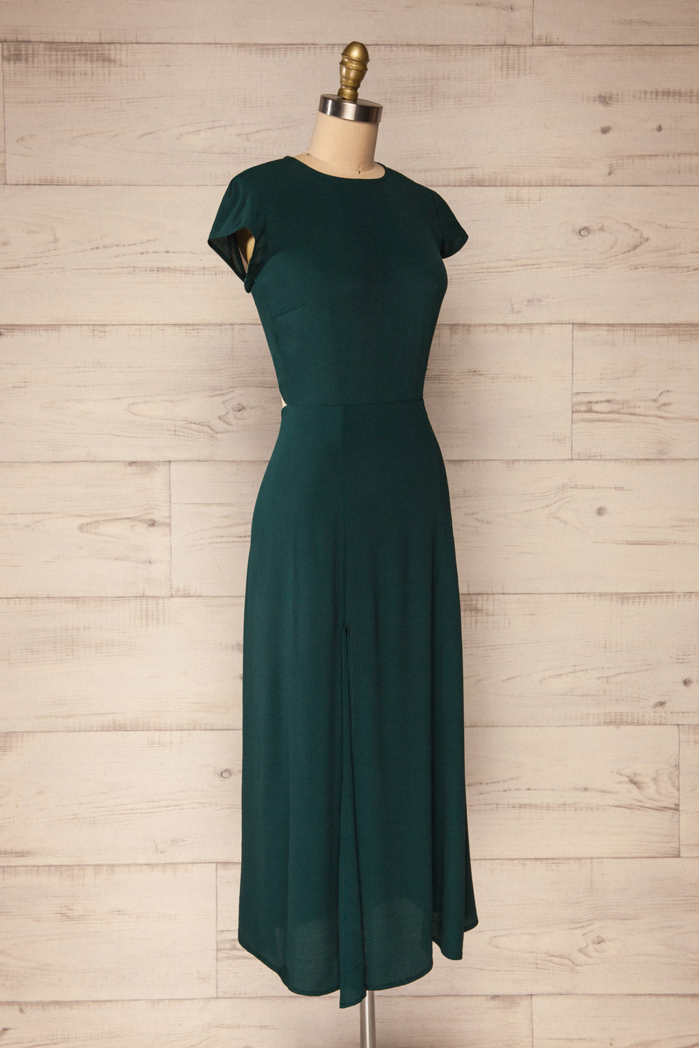 Essen Teal Green Short Sleeve Maxi Dress | La petite garçonne side view 