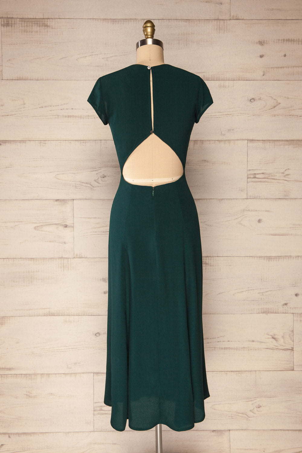 Essen Teal Green Short Sleeve Maxi Dress | La petite garçonne back view 