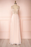 Esther Blush Pink Maxi Prom Dress with Slit | Boutique 1861 front