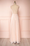 Esther Blush Pink Maxi Prom Dress with Slit | Boutique 1861 back view
