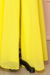 Esther Yellow Maxi Prom Dress with Slit | Boutique 1861 bottom