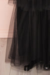 Estivam Black Layered Tulle Maxi Prom Dress skirt | Boutique 1861
