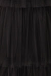 Estivam Black Layered Tulle Maxi Prom Dress fabric | Boutique 1861
