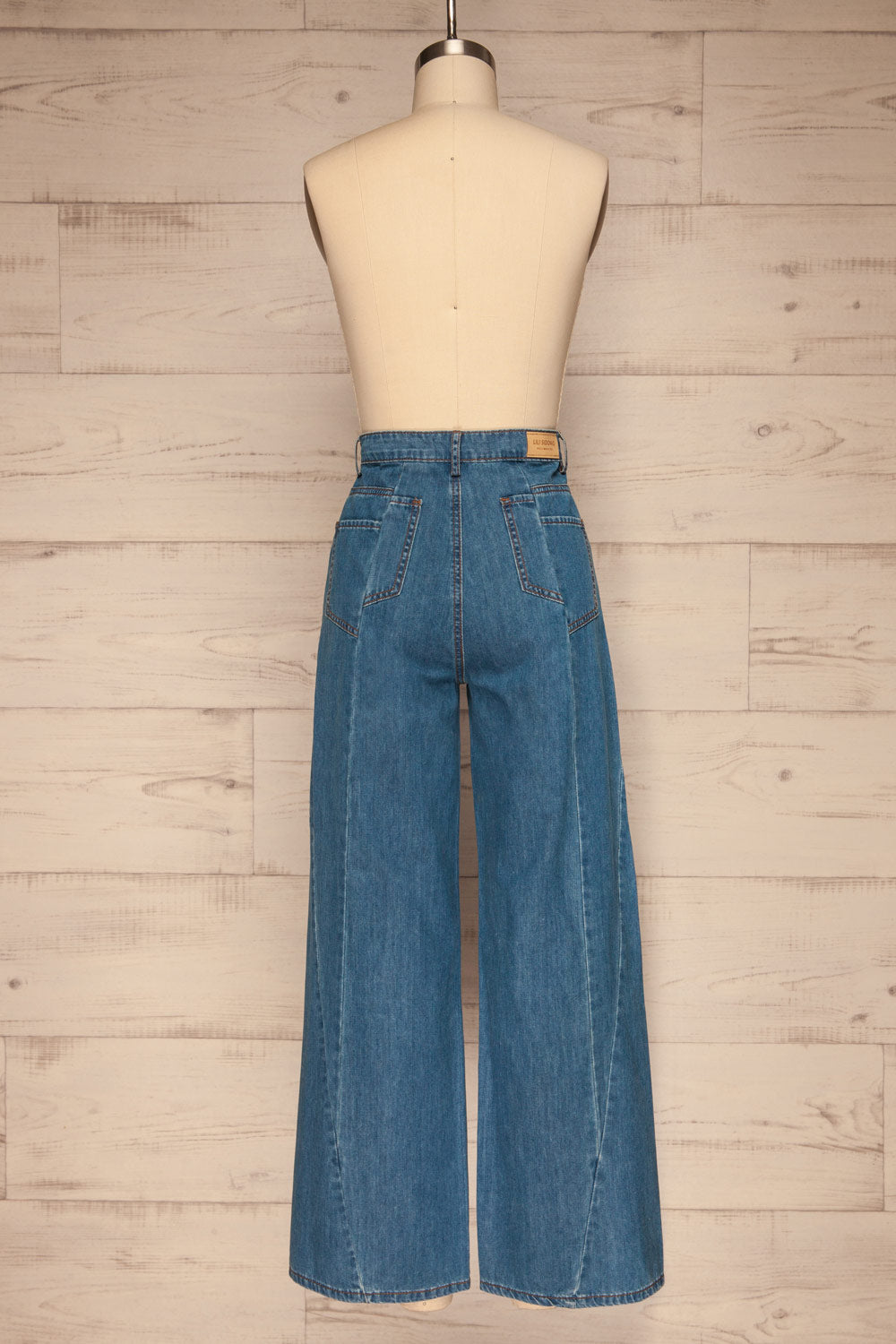 Estresmoz Blue Wide Leg Jeans | La petite garçonne back view