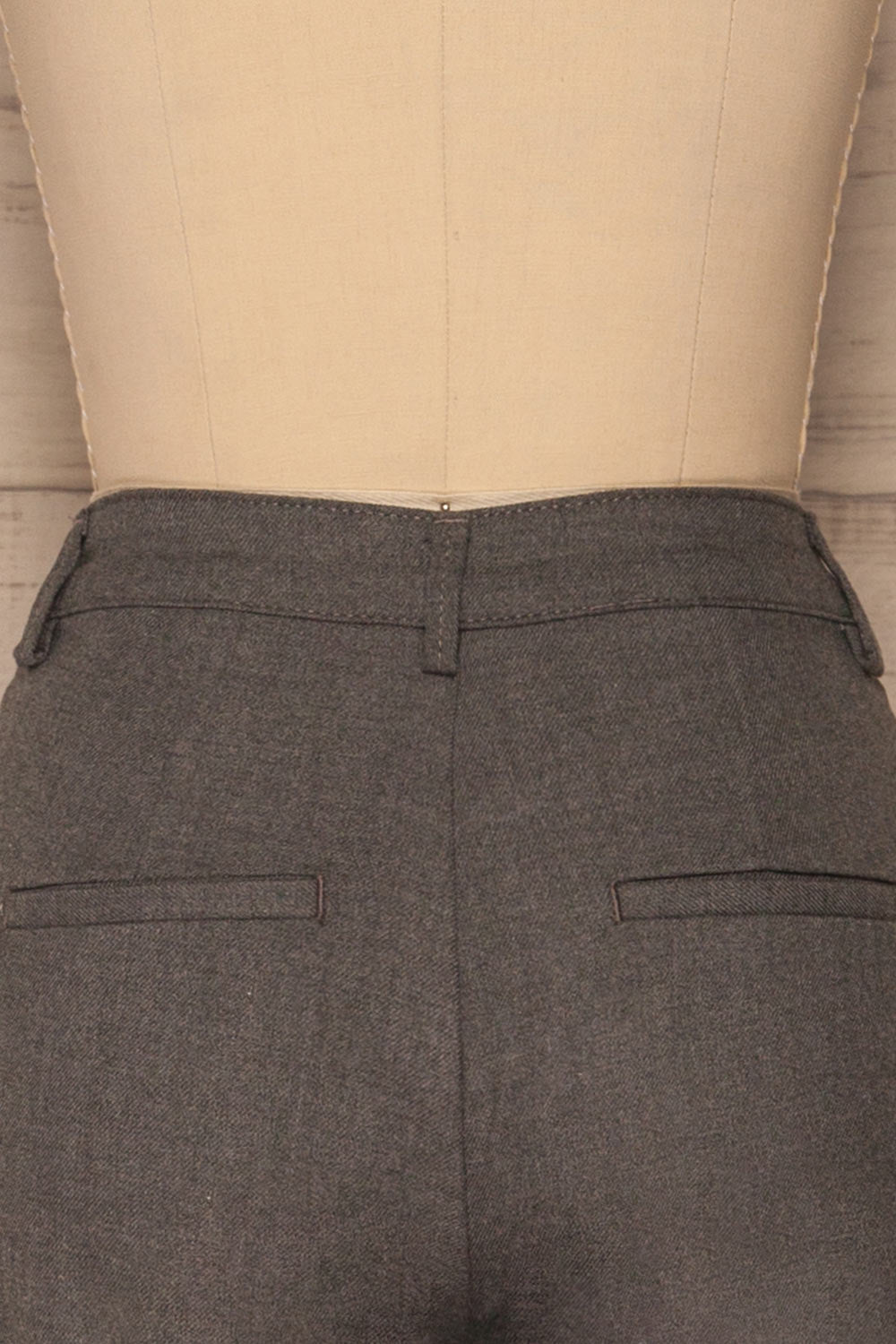 Etain Grey Work Pants | Pantalon | La Petite Garçonne back close-up