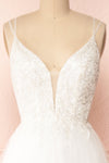 Eugeny White Beaded A-Line Bridal Dress | Boudoir 1861 front close-up