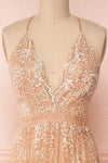 Eunmi Rosegold Pink & Gold Glitter Mesh Maxi Dress | Boutique 1861 2