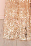 Eunmi Rosegold Pink & Gold Glitter Mesh Maxi Dress | Boutique 1861 7