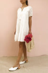 Eunyce White A-Line Dress w/ Embroidery | Boutique 1861 model look