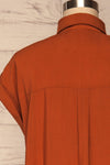 Eupen Orange Rust Short Sleeved Blouse back close up | La petite garçonne
