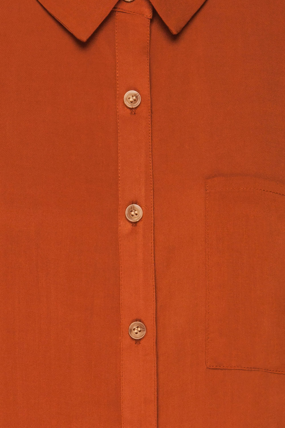 Eupen Orange Rust Short Sleeved Blouse fabric | La petite garçonne