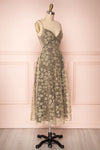 Eurydice Golden Floral Mesh Midi Dress | Boutique 1861 3