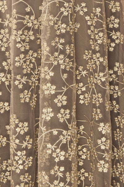 Eurydice Golden Floral Mesh Midi Dress | Boutique 1861 8