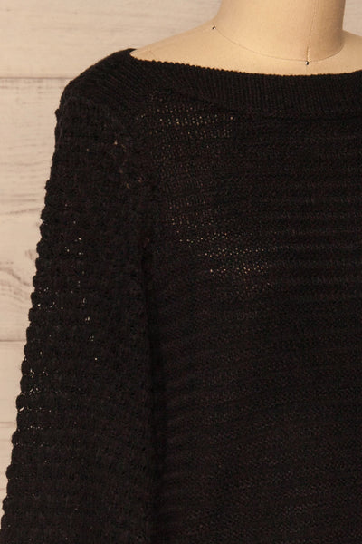 Eutin Black Long Sleeve Knit Sweater | La petite garçonne side close-up