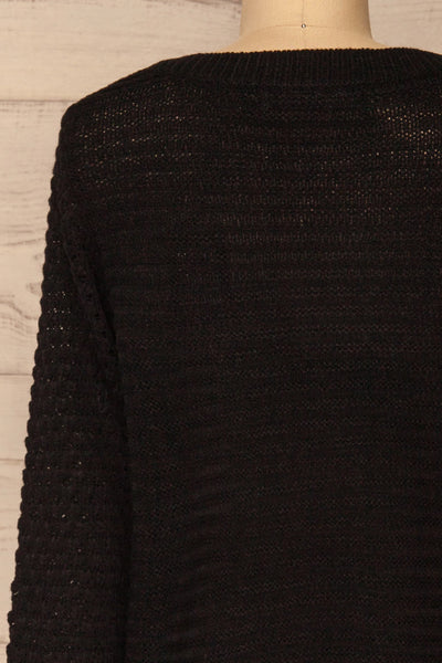 Eutin Black Long Sleeve Knit Sweater | La petite garçonne back close-up