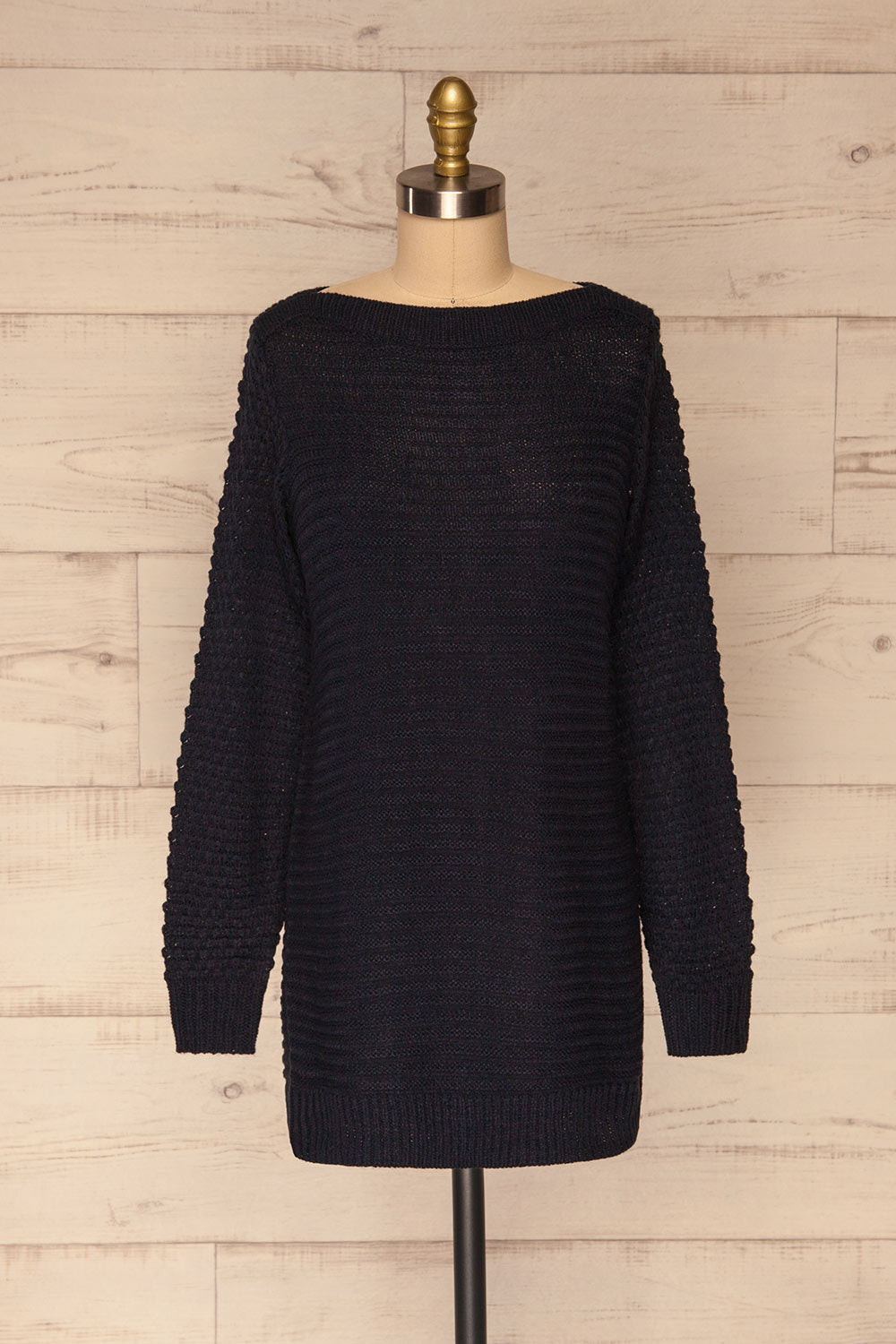 Eutin Navy Blue Long Sleeve Knit Sweater | La petite garçonne front view 