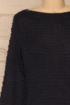 Eutin Navy Blue Long Sleeve Knit Sweater | La petite garçonne front close-up