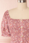 Eydis Mauve Lilac Pink Floral Short Dress | Boutique 1861 front close up