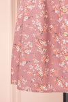 Eydis Mauve Lilac Pink Floral Short Dress | Boutique 1861 skirt