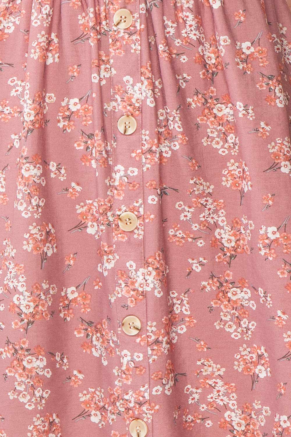 Eydis Mauve Lilac Pink Floral Short Dress | Boutique 1861 fabric