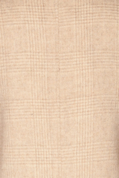 Ezme Beige Checkered Felt Coat | La Petite Garçonne fabric detail