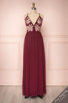 Ezreal Wine Red Embroidered & Sequined Gown | Boutique 1861