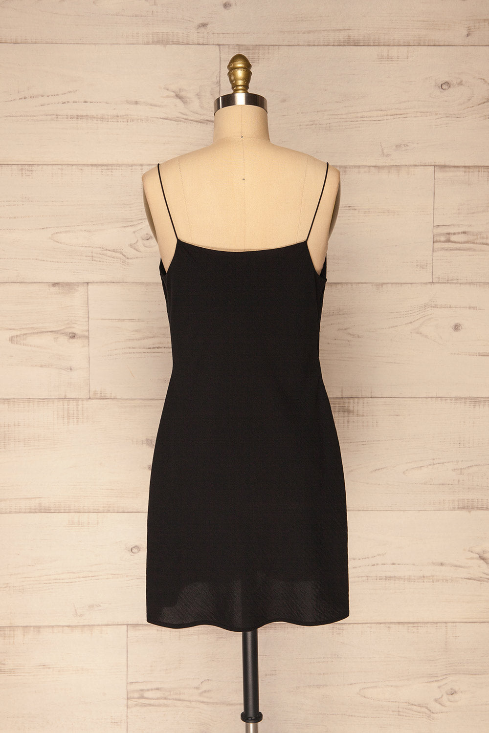 Faanes Black Short Slip Dress | La petite garçonne back view 