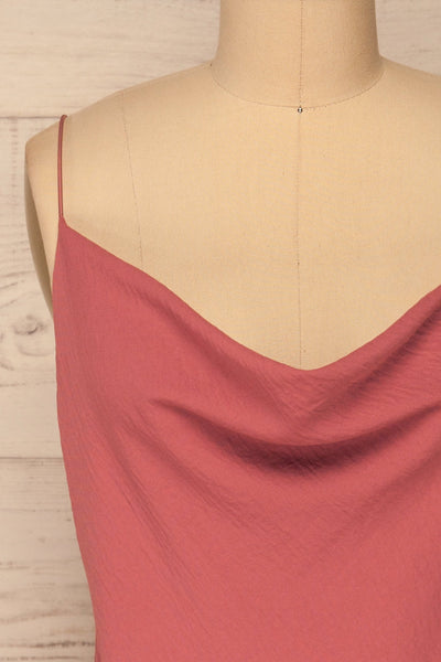 Faanes Pink Short Slip Dress | La petite garçonne front close-up