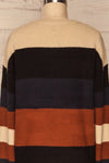 Faarland Black and Brown Striped Knit Sweater | La Petite Garçonne back close-up