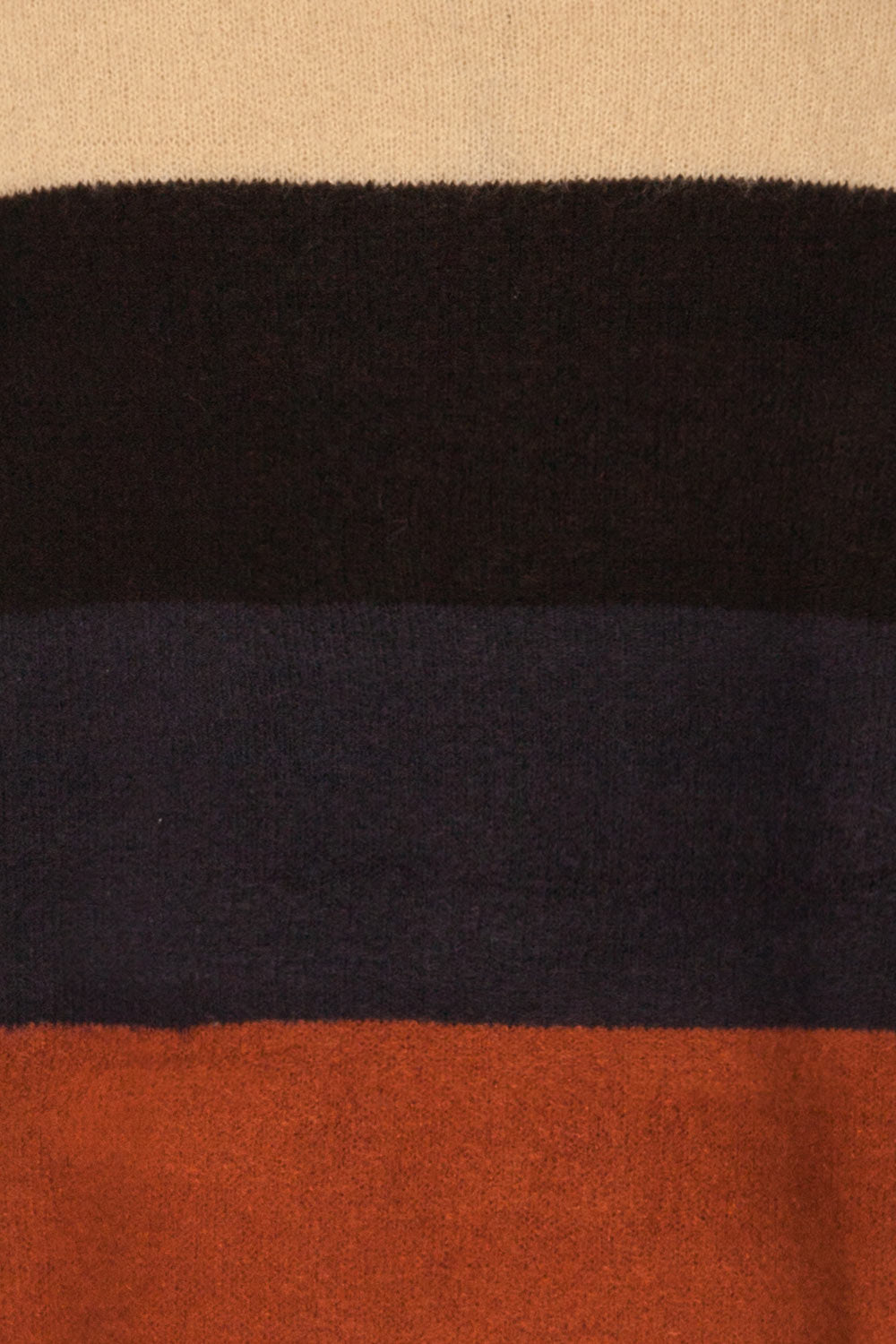 Faarland Black and Brown Striped Knit Sweater | La Petite Garçonne fabric detail 